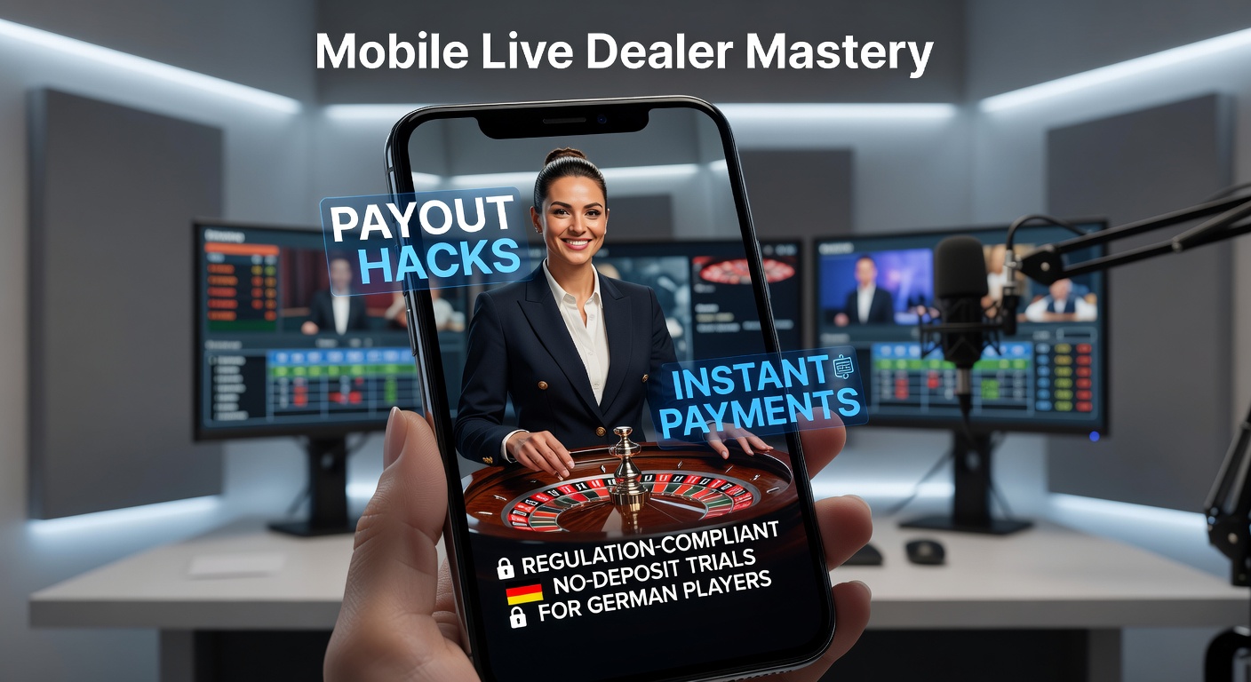 Smartphone mit Live Dealer Roulette-Tisch auf dem Bildschirm, umgeben von Auszahlungs-Icons und deutschen Flaggen-Elementen