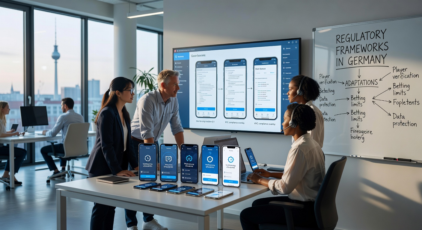 Entwicklerteam bei der Anpassung von Casino-Software an deutsche GlüStV-Standards