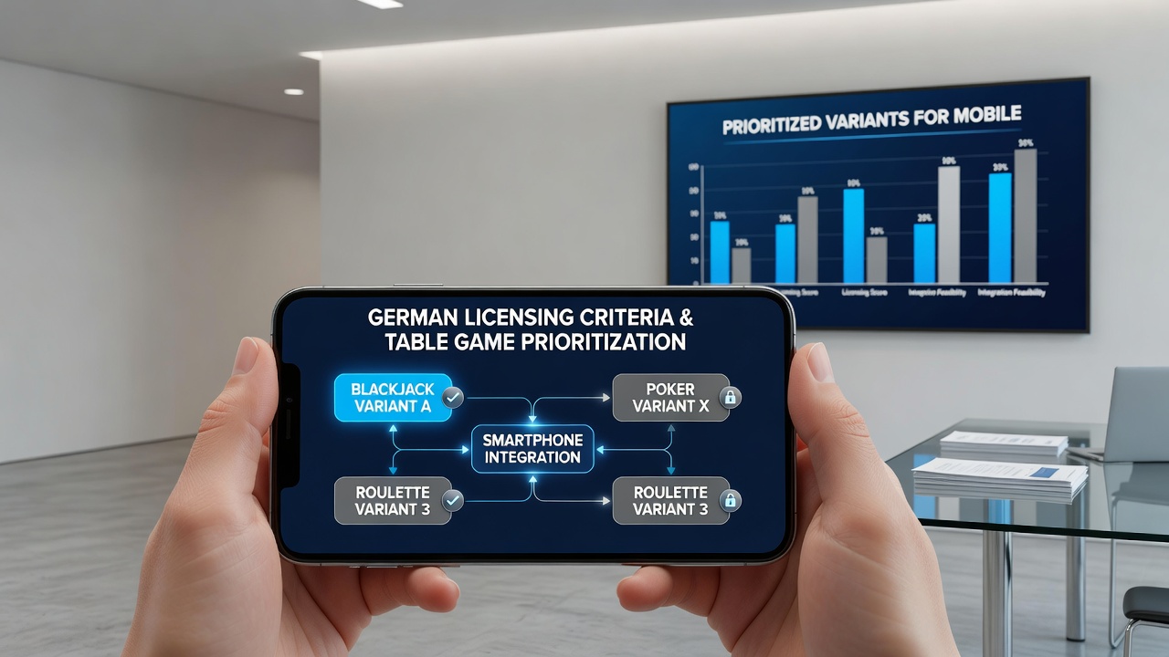 Beispiel einer optimierten mobilen Oberfläche für ein lizenziertes Tischspiel